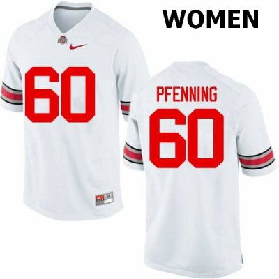 Women's Ohio State Buckeyes #60 Blake Pfenning White Nike NCAA College Football Jersey July WJN2344RH